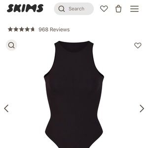 SKIMS Black High Neck Bodysuit
